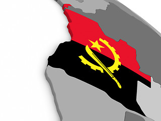 Image showing Angola on globe with flag