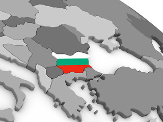 Image showing Bulgaria on globe with flag