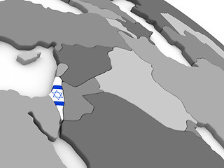 Image showing Israel on globe with flag