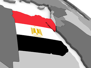 Image showing Egypt on globe with flag