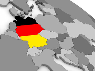 Image showing Germany on globe with flag