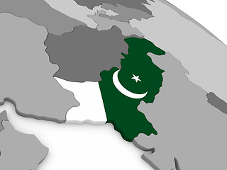 Image showing Pakistan on globe with flag