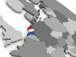 Image showing Netherlands on globe with flag