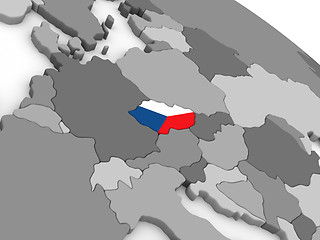 Image showing Czech republic on globe with flag