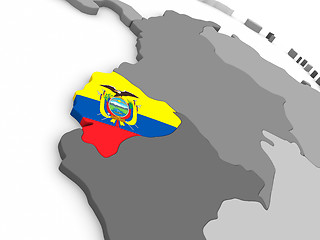 Image showing Ecuador on globe with flag