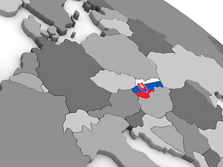 Image showing Slovakia on globe with flag