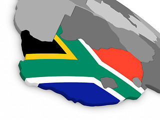 Image showing South Africa on globe with flag