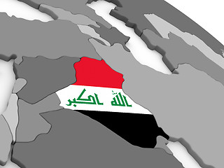 Image showing Iraq on globe with flag