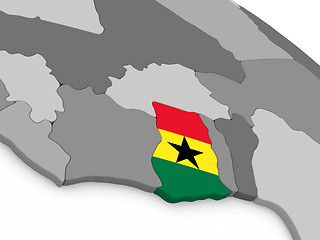 Image showing Ghana on globe with flag