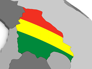 Image showing Bolivia on globe with flag