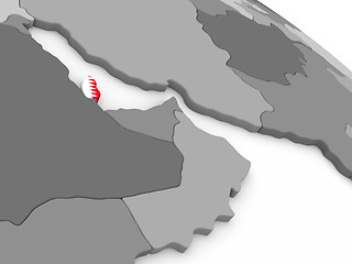 Image showing Qatar on globe with flag