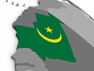 Image showing Mauritania on globe with flag