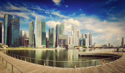 Image showing Singapore skyline panorama