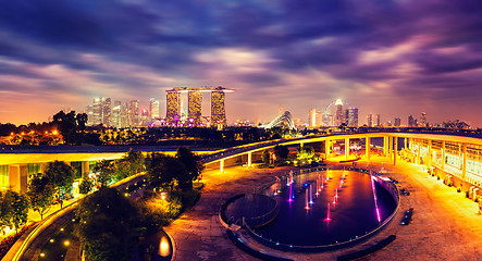 Image showing Panorama of Singapore skyline 