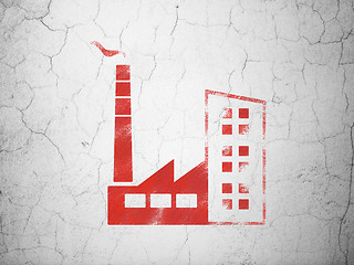 Image showing Finance concept: Industry Building on wall background