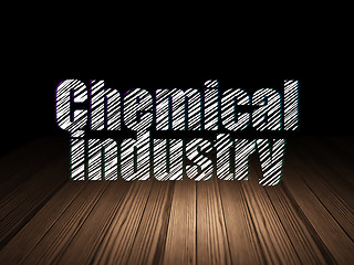 Image showing Manufacuring concept: Chemical Industry in grunge dark room