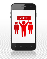 Image showing Politics concept: Smartphone with Election Campaign on display