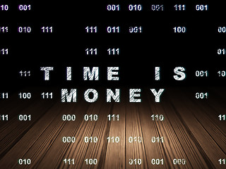 Image showing Timeline concept: Time is Money in grunge dark room