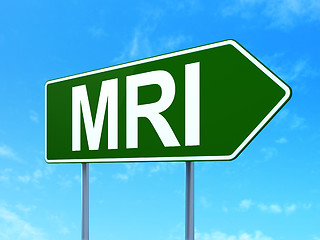 Image showing Health concept: MRI on road sign background