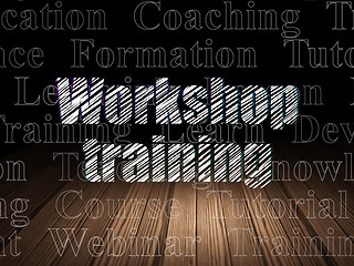 Image showing Learning concept: Workshop Training in grunge dark room