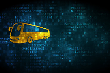 Image showing Tourism concept: Bus on digital background