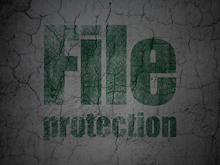 Image showing Security concept: File Protection on grunge wall background