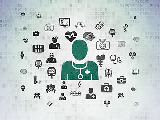 Image showing Health concept: Doctor on Digital Data Paper background