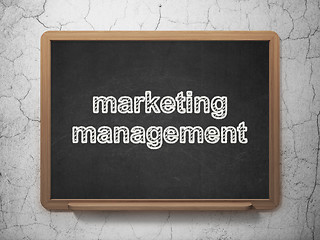 Image showing Advertising concept: Marketing Management on chalkboard background