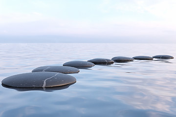 Image showing Zen stones in water 