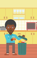 Image showing Man throwing junk food.