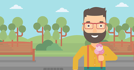 Image showing Man holding icecream.