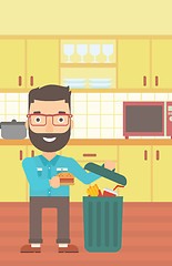 Image showing Man throwing junk food.