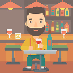 Image showing Man sitting at bar.