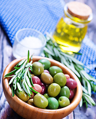 Image showing green olives