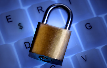 Image showing A closed lock on a keyboard