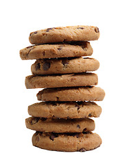 Image showing Stack of chocolate chip cookies