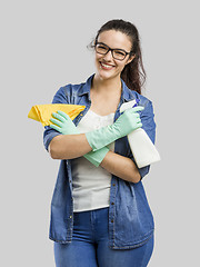 Image showing Happy housekeeper 