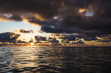 Image showing Sunset colors of Seychelles