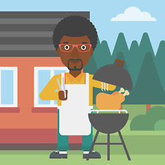 Image showing Man preparing barbecue.