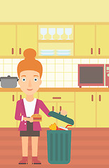 Image showing Woman throwing junk food.