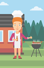 Image showing Woman preparing barbecue.