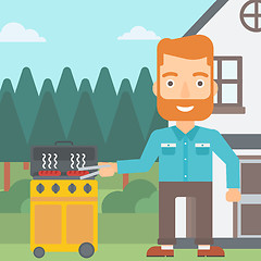 Image showing Man preparing barbecue.