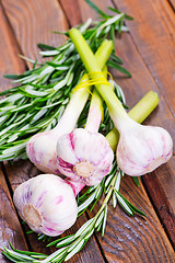 Image showing garlic and rosemary