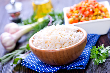 Image showing boiled rice with vegetables