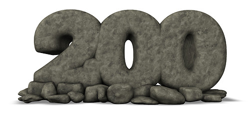 Image showing stone number two hundred on white background - 3d rendering