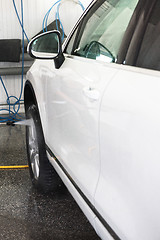 Image showing washing car closeup