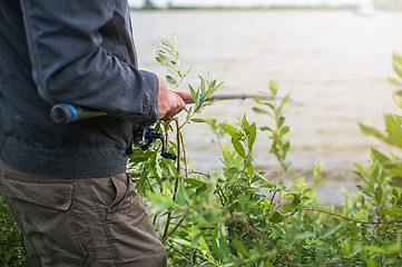 Image showing Fisherman at the river