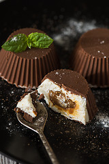 Image showing dessert from cream and chocolate