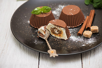 Image showing dessert from cream and chocolate