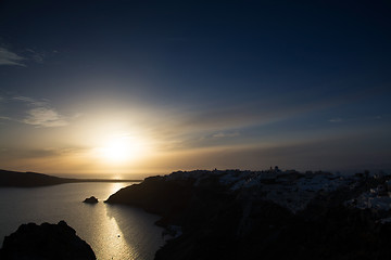 Image showing Sunset at Santorini, Greece